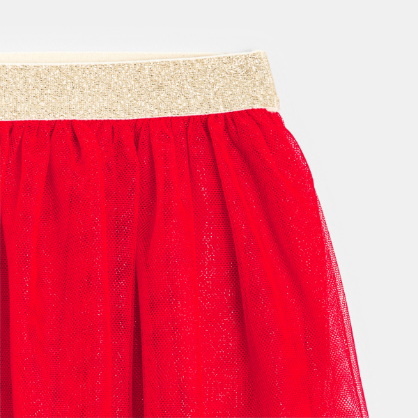 تنورة من التول، حمراء، للفتيات